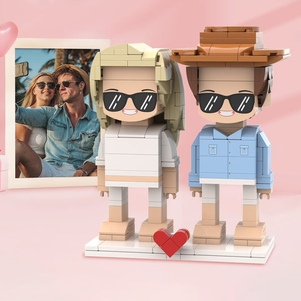 Valentine's Day Gifts Customizable Fully Body 2 People Custom Brick Figures Persanalized Cute Face Brick Figures