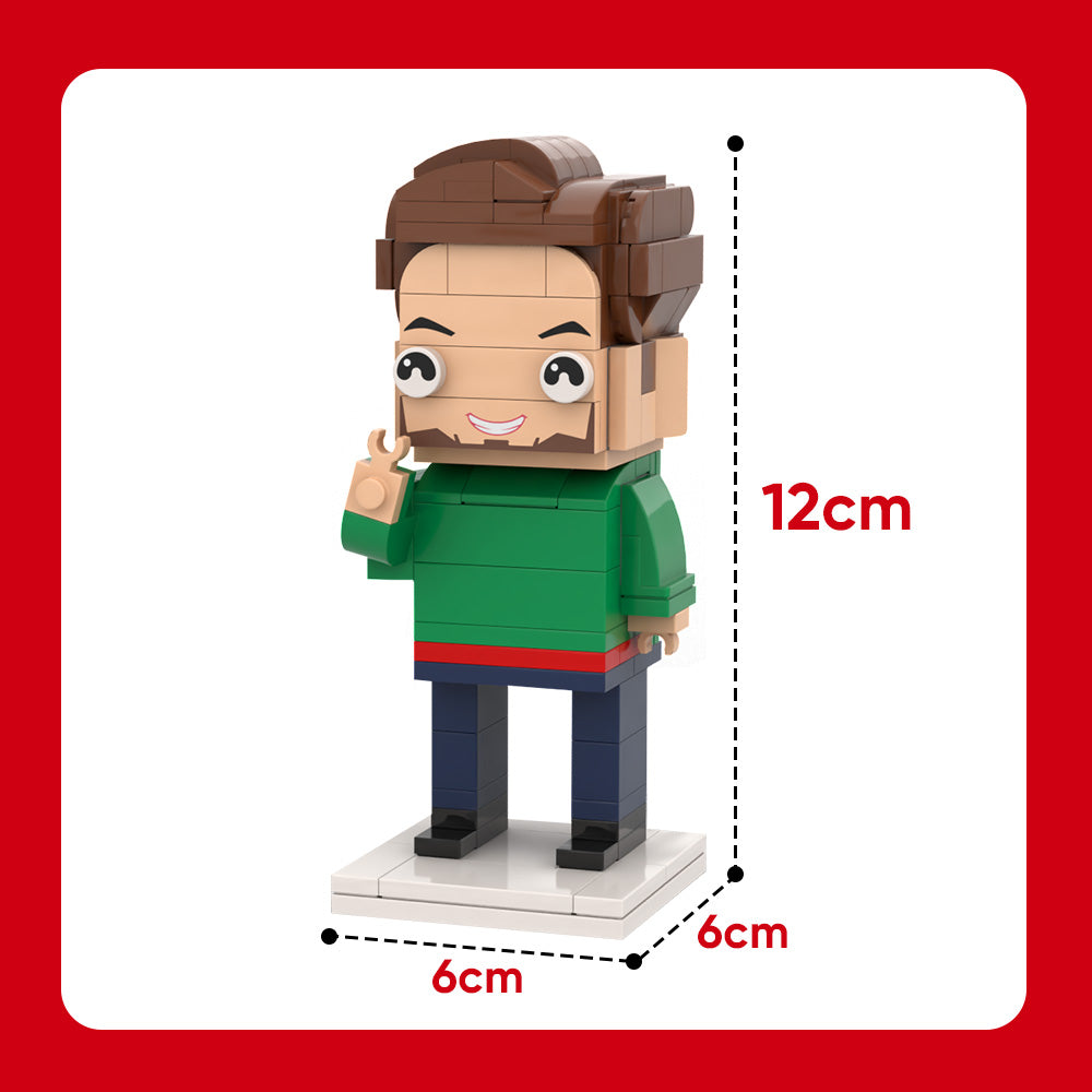 Custom Brick Figures Full Body Customizable 1 Person Small Particle Block Toy Brick Me Figures Funny Boy