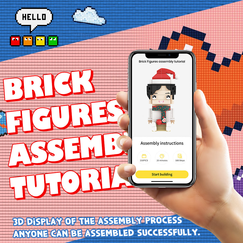 Custom Brick Figures Full Body Customizable 1 Person Small Particle Block Toy Brick Me Figures Funny Boy