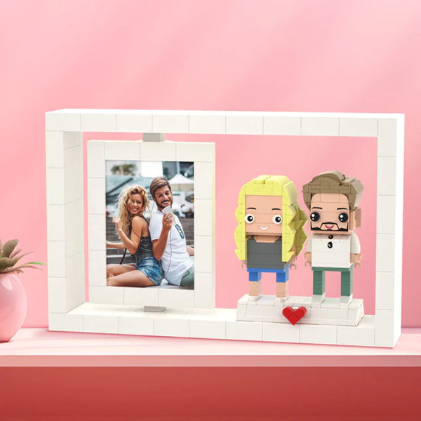 Valentine's Day Gifts Full Body Customizable 2 People Photo Frame  Brick Figures Small Particle Brick Gifts