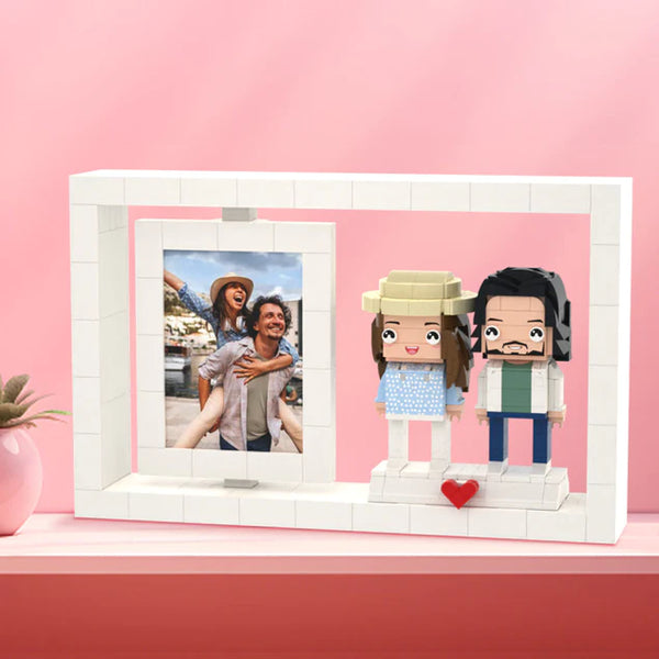 Sweet Valentine's Day Gifts Full Body Customizable 2 People Photo Frame  Brick Figures Small Particle Brick Gifts